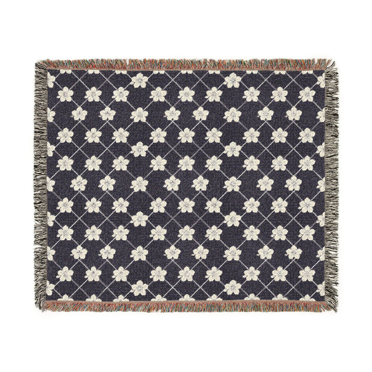Floral Woven Blanket — Deep Plum 🍇 Throw
