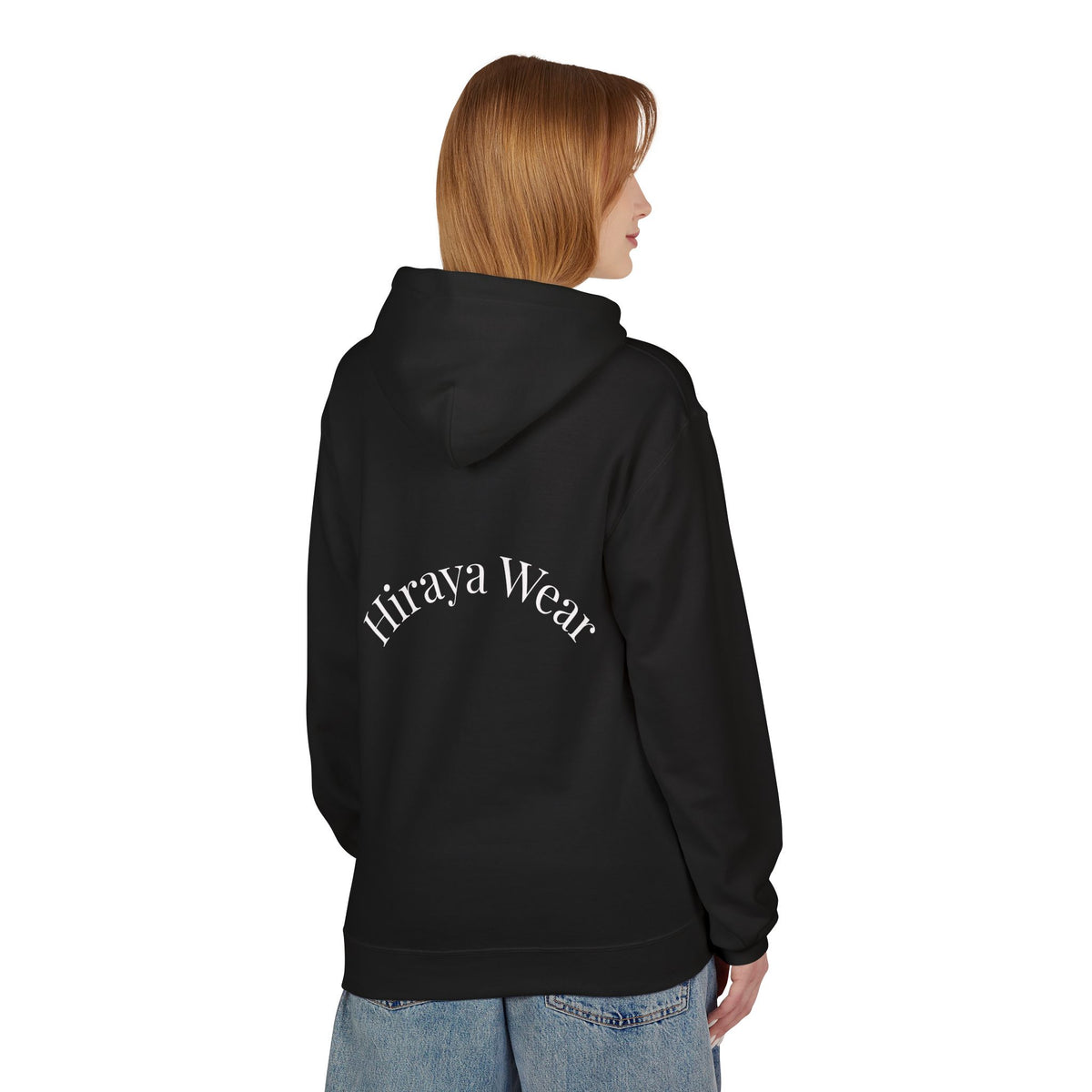 Minimal Hiraya Wear Logo Floral Hoodie – Monochrome Line Art Pullover