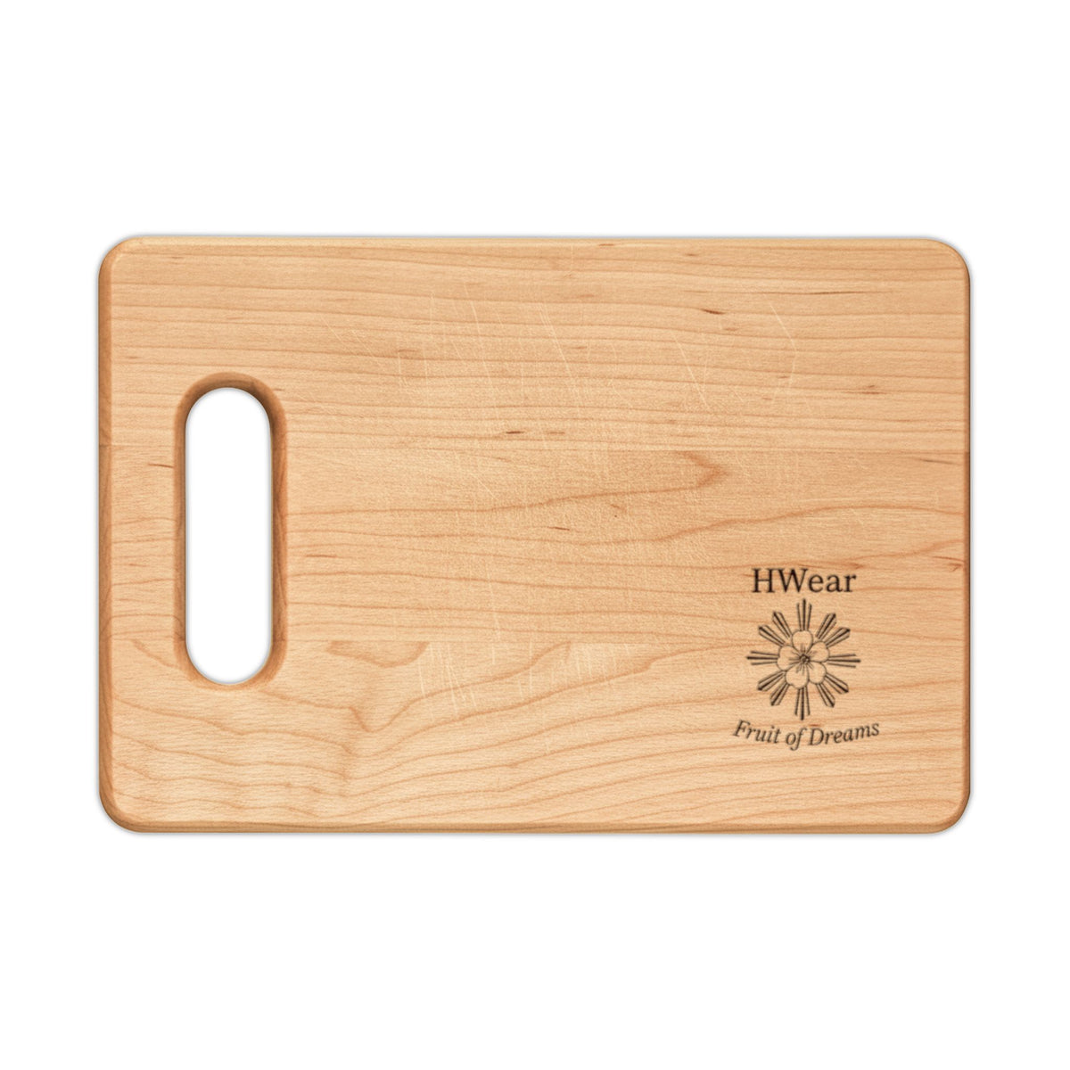 Engraved Maple Cutting Board — Floral Monogram Accent
