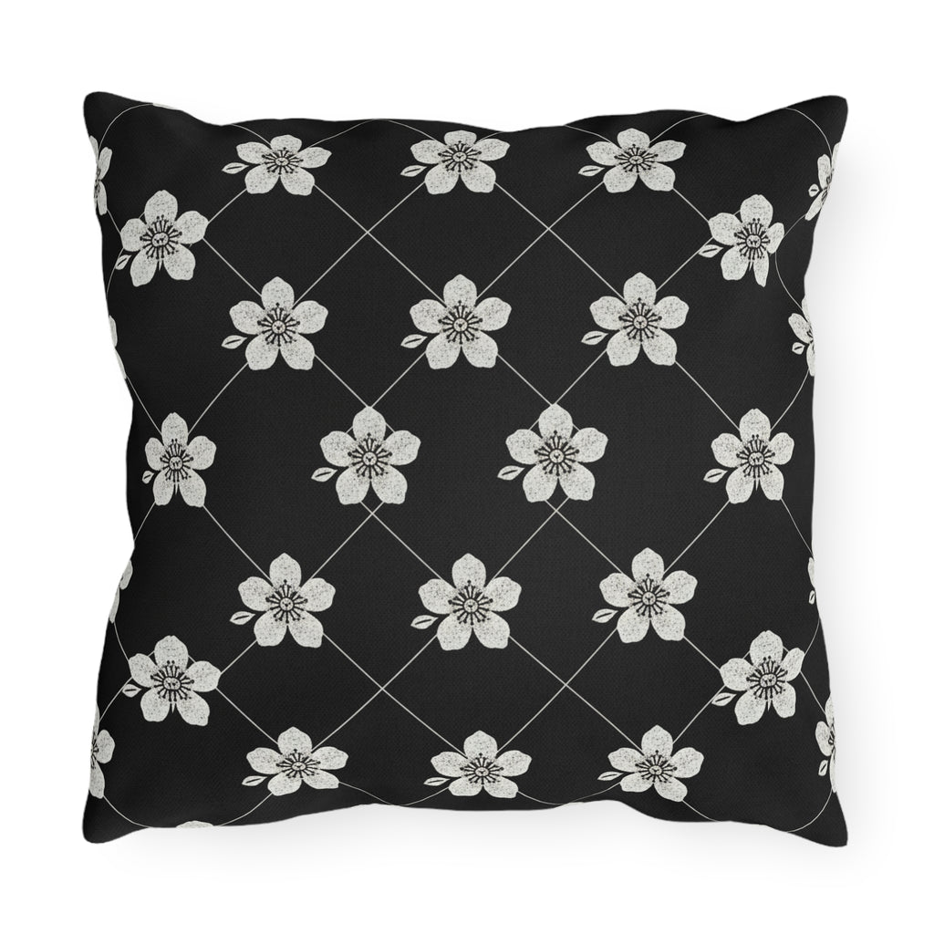 Black & White (Dark) 🖤 Outdoor Pillow