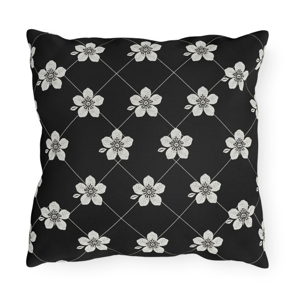Black & White (Dark) 🖤 Outdoor Pillow