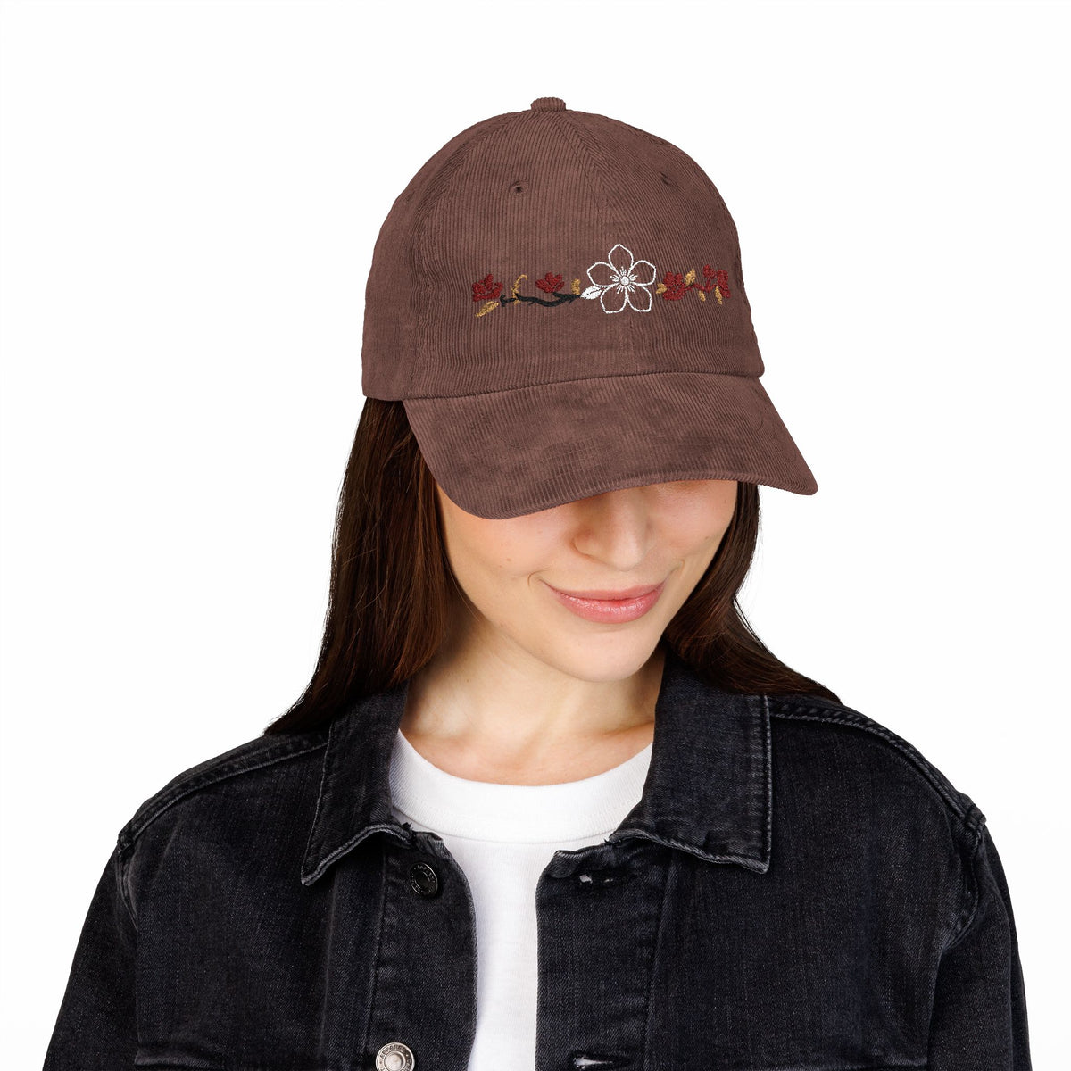 Embroidered Corduroy Hiraya Wear Floral Cap