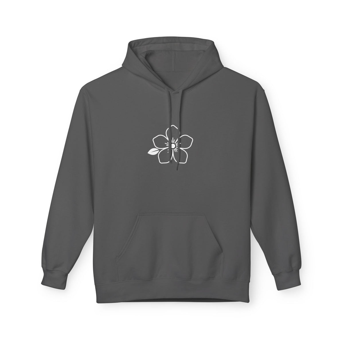Minimal Hiraya Wear Logo Floral Hoodie – Monochrome Line Art Pullover