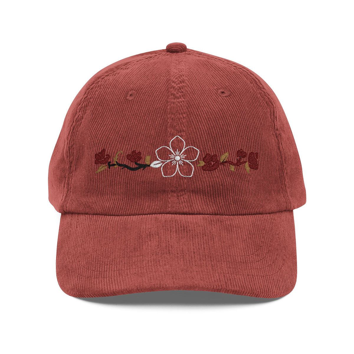 Embroidered Corduroy Hiraya Wear Floral Cap