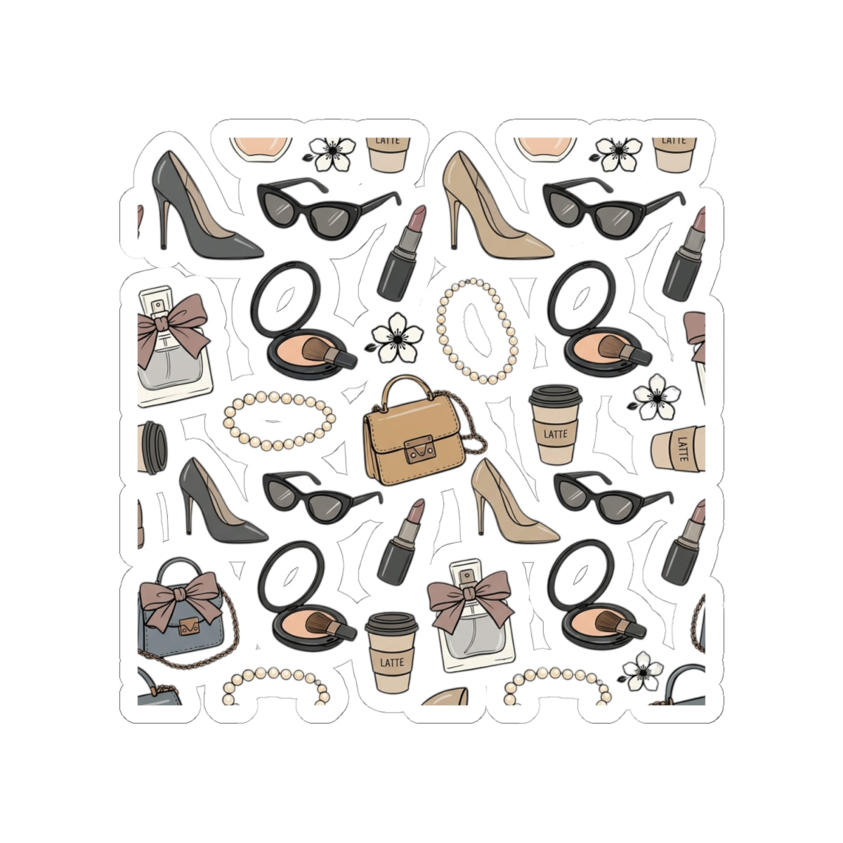 Fashion Accessories Pattern Kiss-Cut Stickers | Fashion World