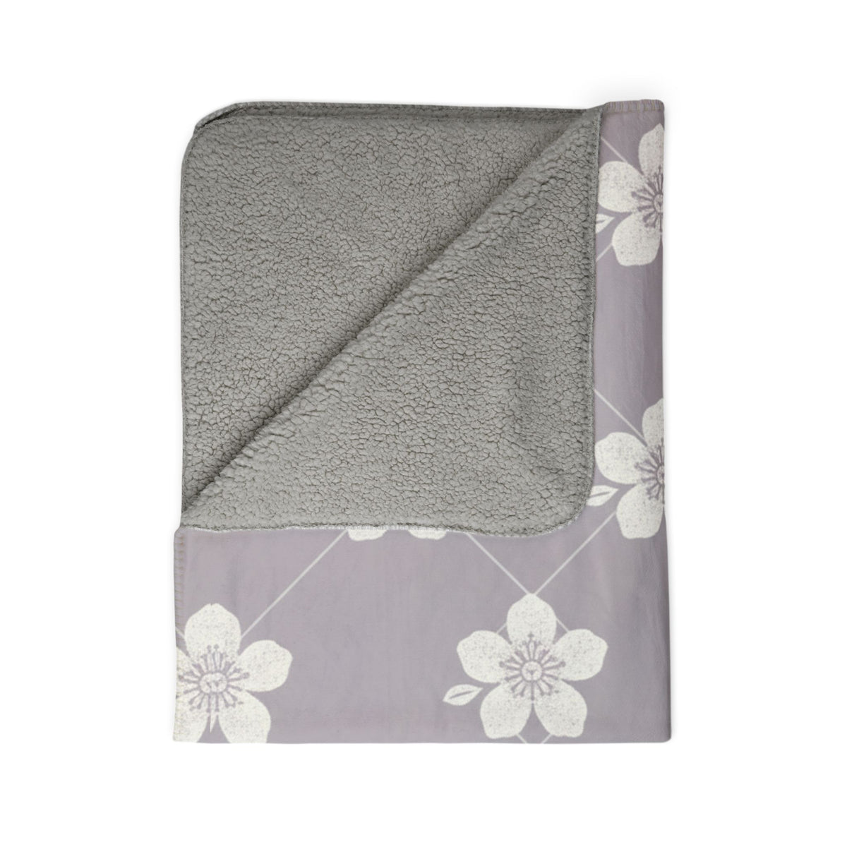 Soft Lavender 💜 Floral Fleece Sherpa Blanket Throw