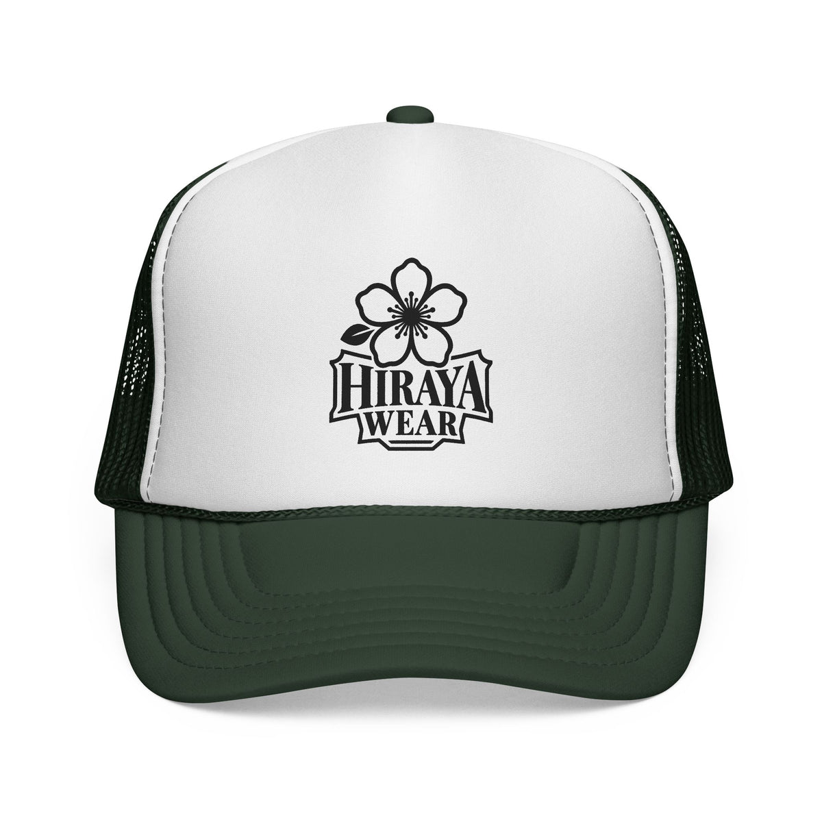 Trucker Cap — Vintage Floral Emblem "Hiraya Wear" Logo Mesh Hat