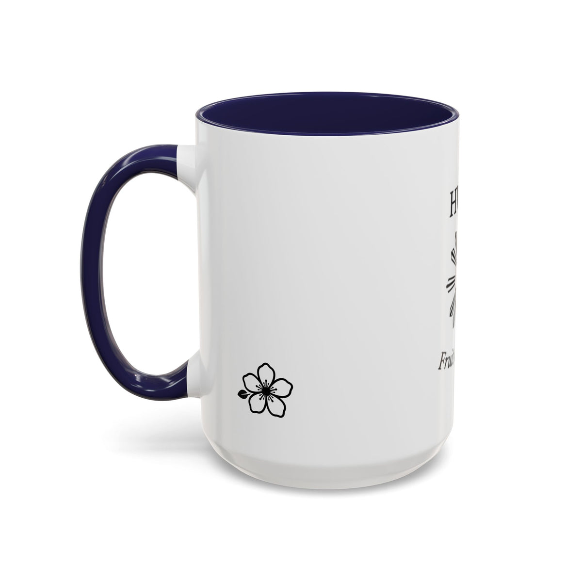 Hiraya Wear “Fruit of Dreams” Accent Coffee Mug — Black Handle & Rim