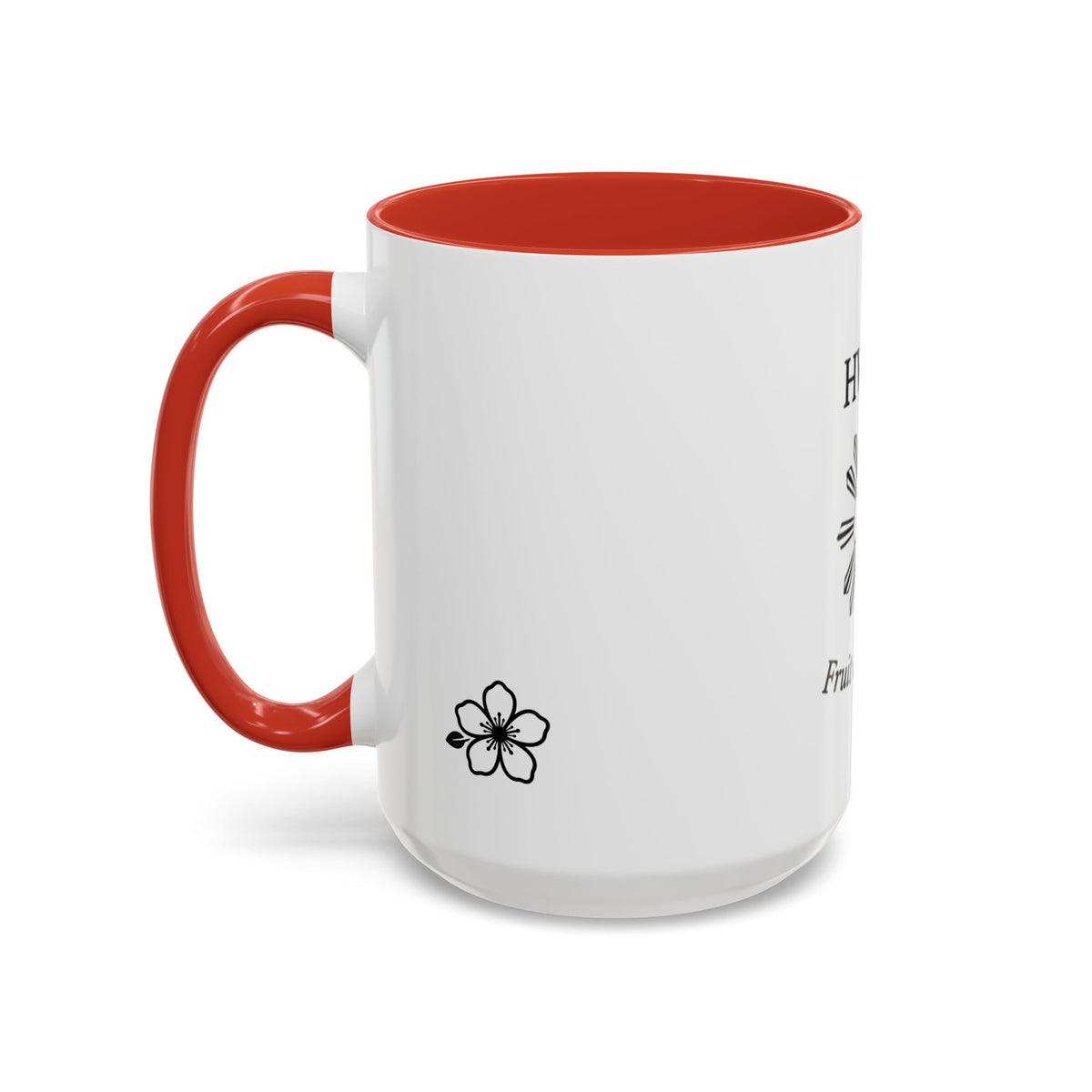 Hiraya Wear “Fruit of Dreams” Accent Coffee Mug — Black Handle & Rim